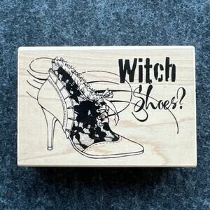 Witch Shoes Rubber Stamp Halloween Fashion Stampendous 4.5 x 3 in